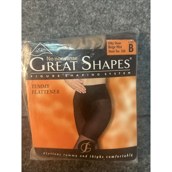 Vintage No Nonsense Great Shapes Size B Beige Mist Sheer Toe CE6 Tummy Flatten. - Picture 1 of 4